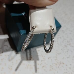 Sterling Silver CLCZ Hoop Earrings